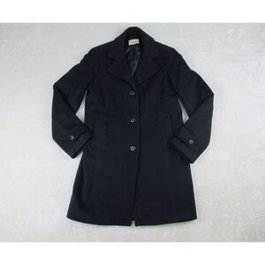 L.L. Bean Womens Jacket Large Blue Button Up Thinsulate Pea Coat Ladies*